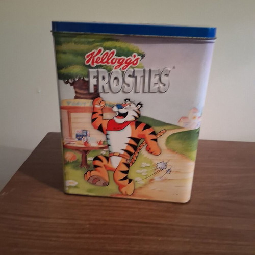 Vintage Kellogg's Frosties Metal Tin with Tony the Tiger, used