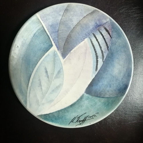 Decorative plate signed by Katerina Georganta used
