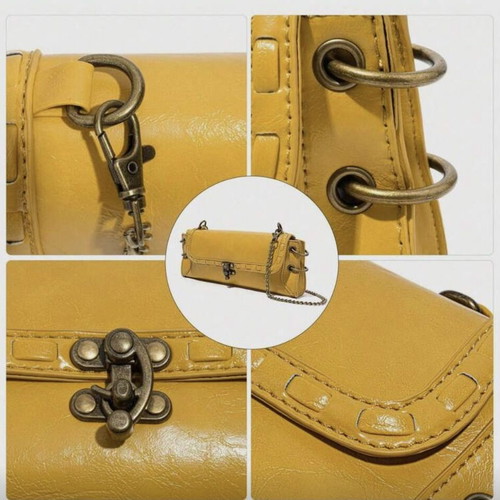 Bull Bag clutch and shoulder bag, yellow, vintage style