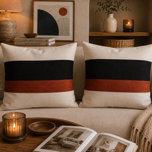 Decorative cushion covers set of 2 60×60 cm modern geometric design