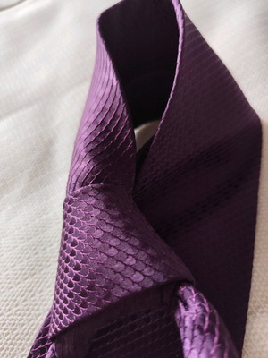 Silk tie new, solid purple, Basile collection
