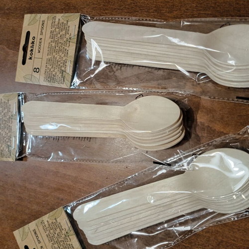 Wooden spoons new, three packs of eight