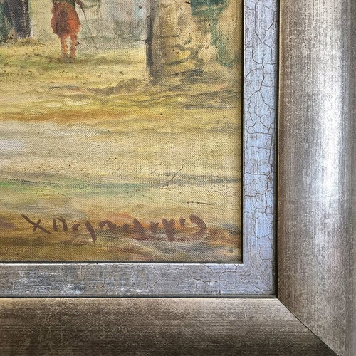 Authentic Charalambos Palaiologos oil painting like new, 65x55 with frame