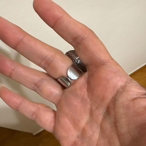 Heart stainless steel ring adjustable, new