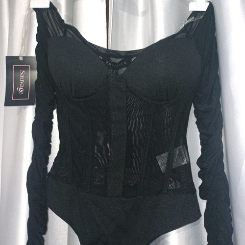 Body black transparent, new, size XS
