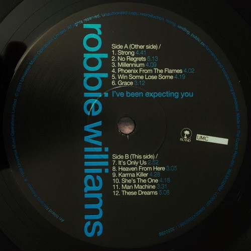 Robbie Williams I've Been Expecting You Wall Clock New, vinyl record design