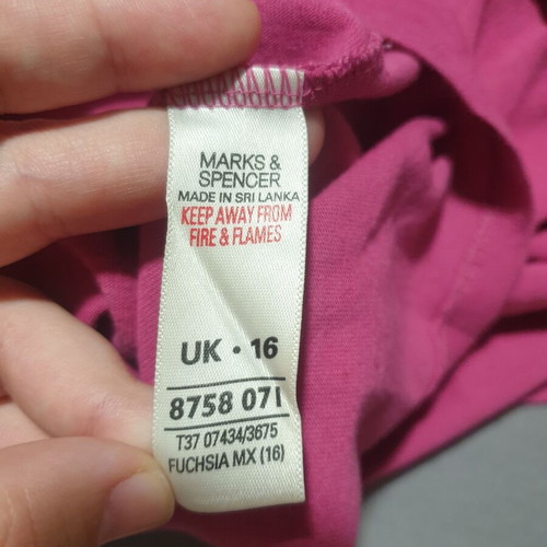 Marks & Spencer fuchsia cotton T-shirt XXL used, 3/4 sleeves