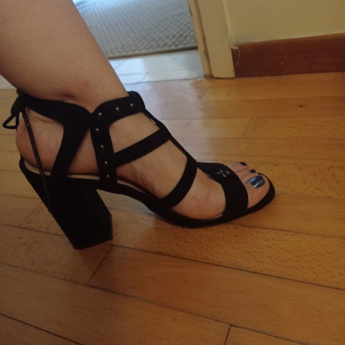 Migato high black suede sandals used, lace-up, size 40