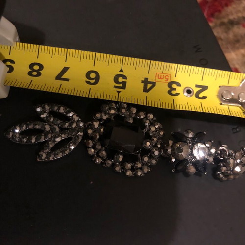 Faux drop earrings with black stones and rhinestones like new