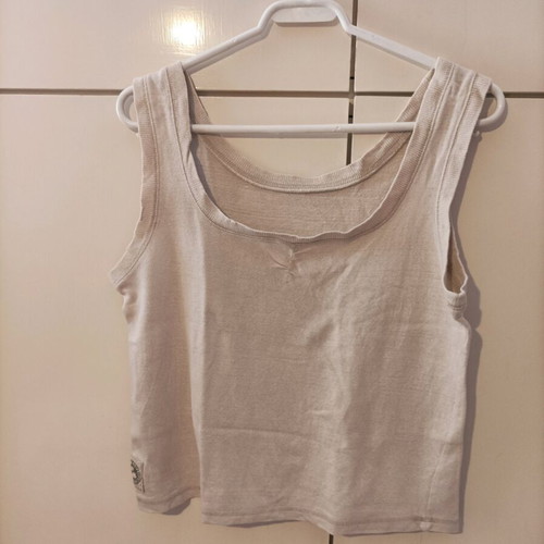 Cotton beige top, The Earth Collection, size L