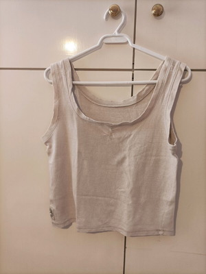 Cotton beige top, The Earth Collection, size L