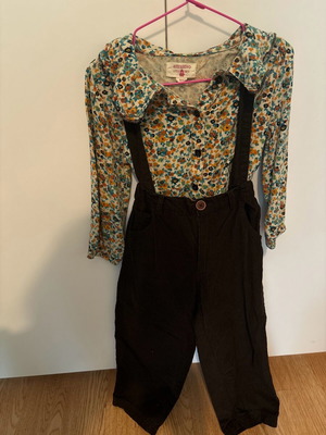 Attrativo corduroy baby overalls set with shirt like new