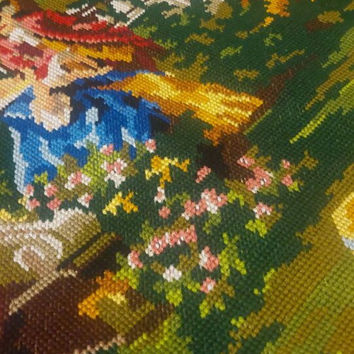 Handmade embroidered frame fully filled, dimensions 105x50