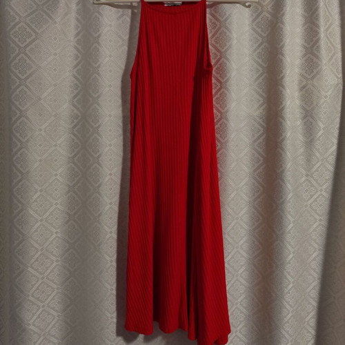 Short red halter dress alpha line Bershka like new