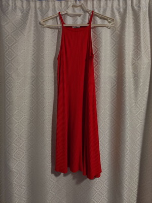 Short red halter dress alpha line Bershka like new