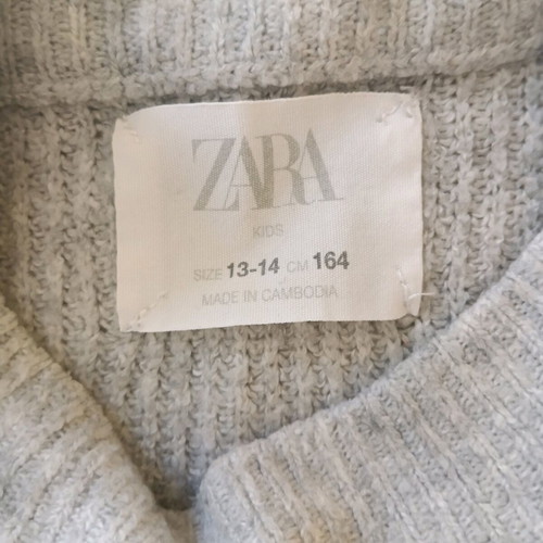 Zara wool sweater like new, gray, size 164 for 13-14 years old