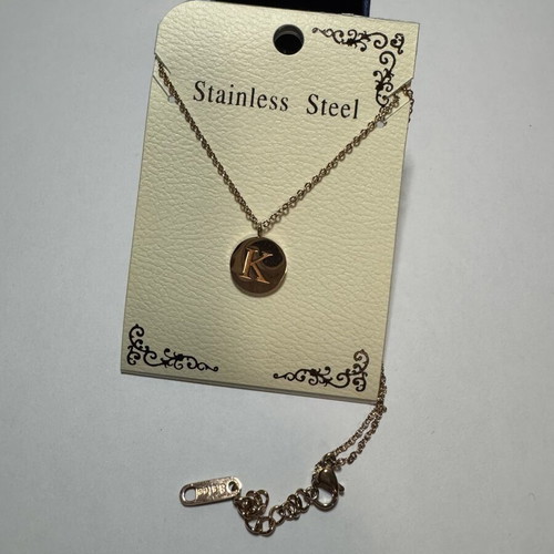 Necklace with initial K, gold color
