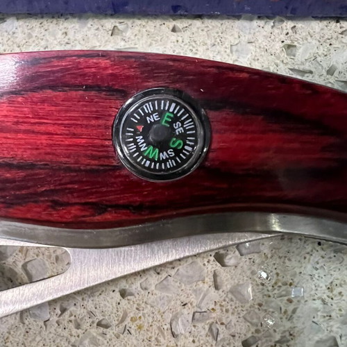 Voyager Folding Knife New with Compass and Belt Clip
