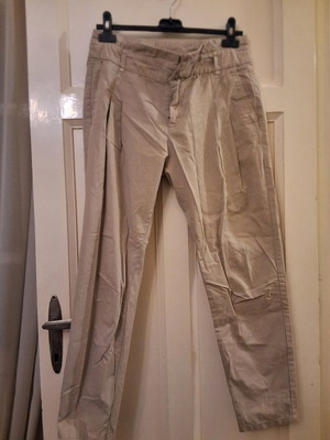 Zara fabric pants used, beige, high-waisted, size M