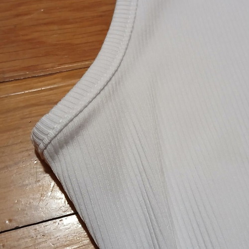 Shein white basics solid round neck tank bodysuit size XS like new