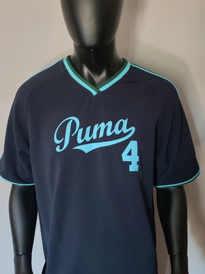 Спортна тениска Puma като нова, винтидж синя бейзболна фланелка