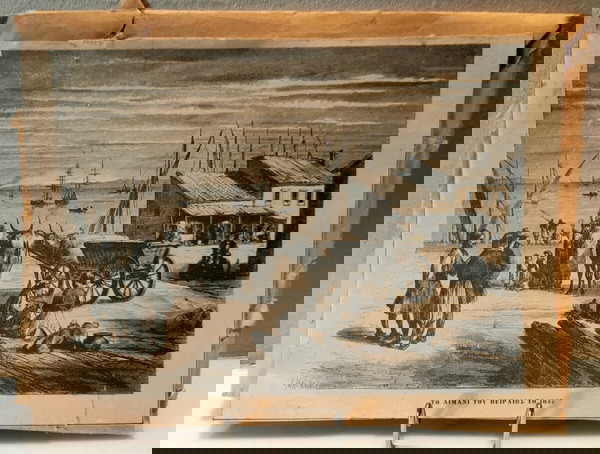 гравюра * Пирея 1857 C.Maurand