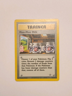Pokemon Card Moo-Moo Milk used, Neo Genesis 101/111