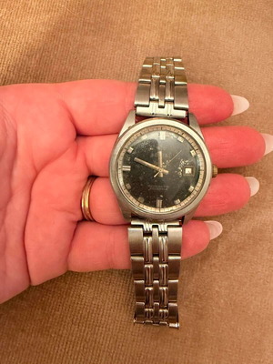 Jovial Automatic 25 Jewels μεταχειρισμένο ελβετικό ρολόι με ημερομηνία, mid-century στυλ