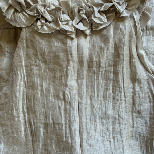 Champagne Shimmer Ruffle Halter Mini Party Dress cream, like new, EU 36 S