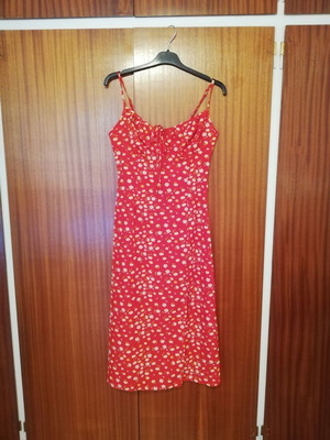 Floral midi dress Small like new with side slit