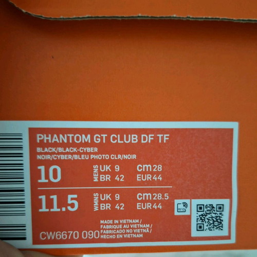 Nike Phantom GT football shoes size 44 black new