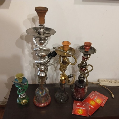 Hookahs used, small, medium and large sizes