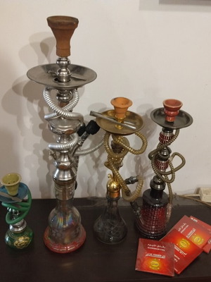 Hookahs used, small, medium and large sizes