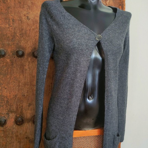 Vintage Italian cashmere angora cardigan like new, grey, size S