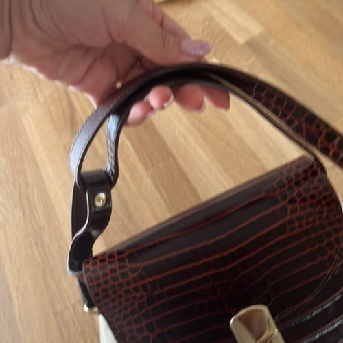 Sezane leather bag with croco effect like new, crossbody, brown