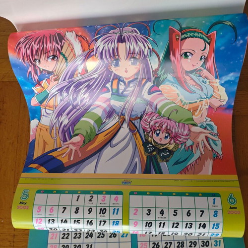 Vintage Anime Wall Calendar 2002 used