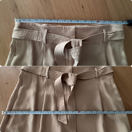 Massimo Dutti High-Waisted Fabric Bermuda Shorts Nude Medium Like New
