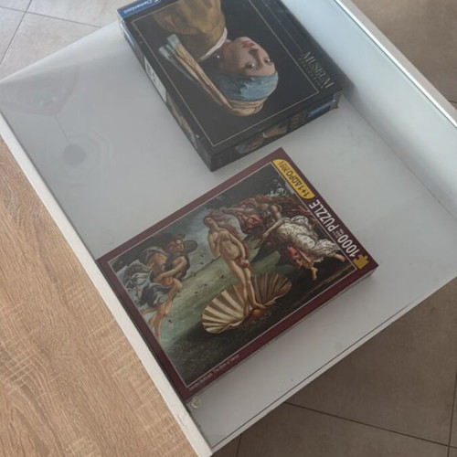 Coffee table like new with drawer and glass top 1.20x80 m