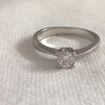 Silver solitaire ring