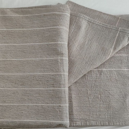 LINOhome Gala Sofa Cover Set new, linen, beige with white stripe