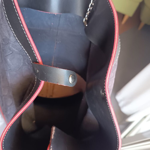 Frnc backpack used, women's suede and leather combination