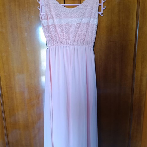 Long formal dress like new, size S 36, pink