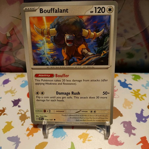 Bouffalant Pokemon Card Obsidian Flames like new