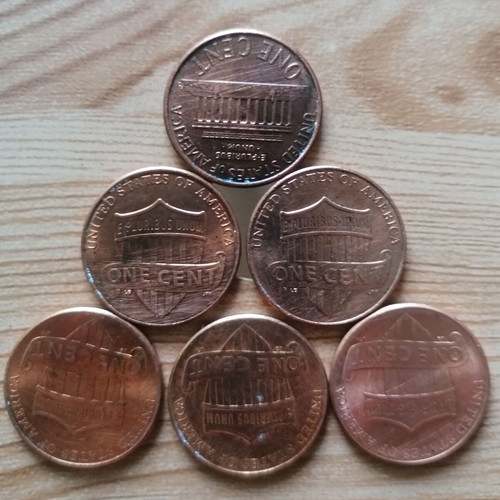 US 1 Cent Coins Lincoln used, set of 6 (2006-2018)