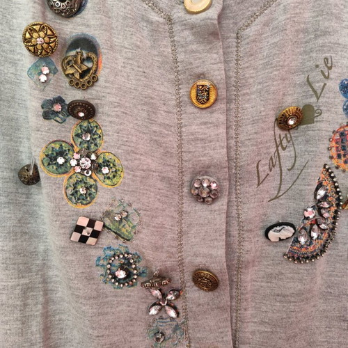 Latty Lie blouse size M, like new, with decorative elements, grey