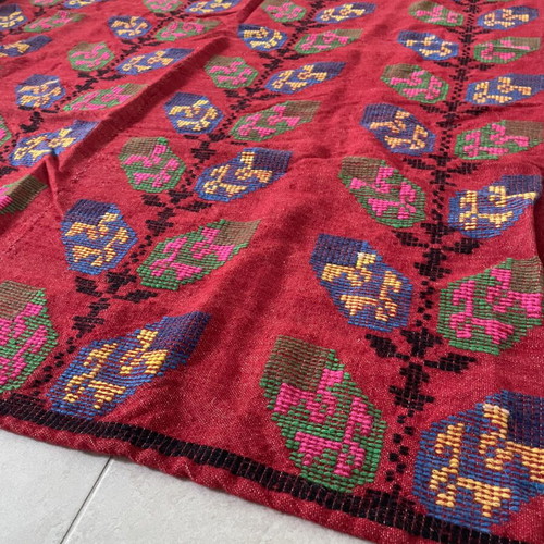 Vintage Handmade Metsovo Woven Wool Rug Kilim