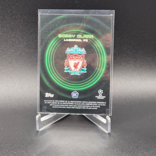 2022 Topps UEFA Club Competitions Showtime Showcase Green Bobby Clark Rookie Card Liverpool used