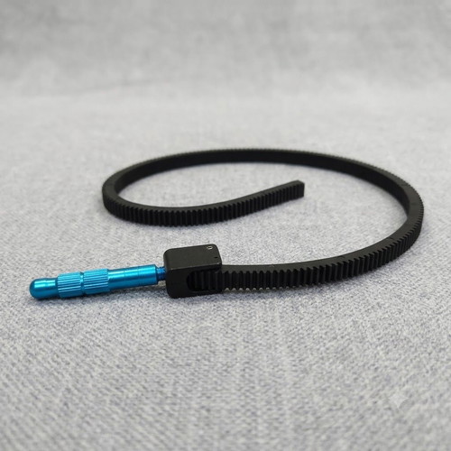 Universal Follow Focus Gear Ring Belt like new with blue aluminum handle