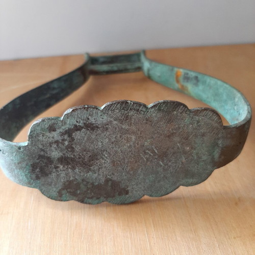 Horse stirrup used, bronze with green patina