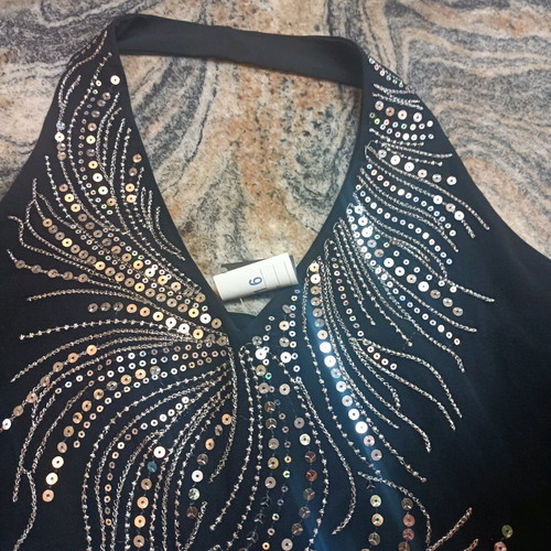 Evening top new size M, black with sequins